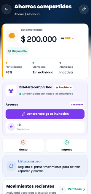 Vista de Colaboración en Vaulty